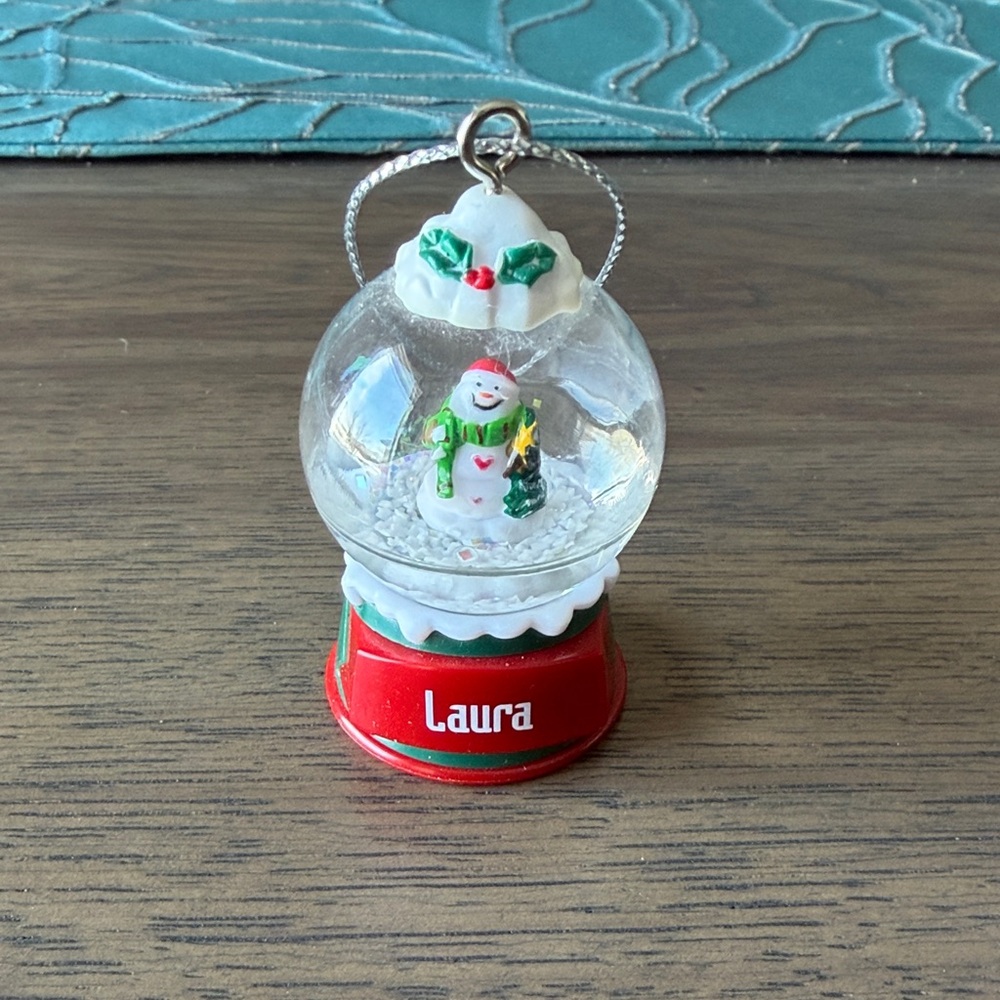 Personalized Festive Laura Snowman Christmas Ornament
